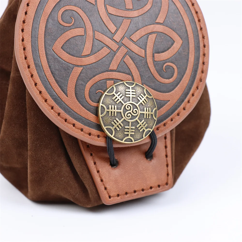 Marsupio stile vichingo cavaliere guerriero medievale in ecopelle, forniture per feste LARP, accento per spettacoli teatrali, portafoglio zero vintage