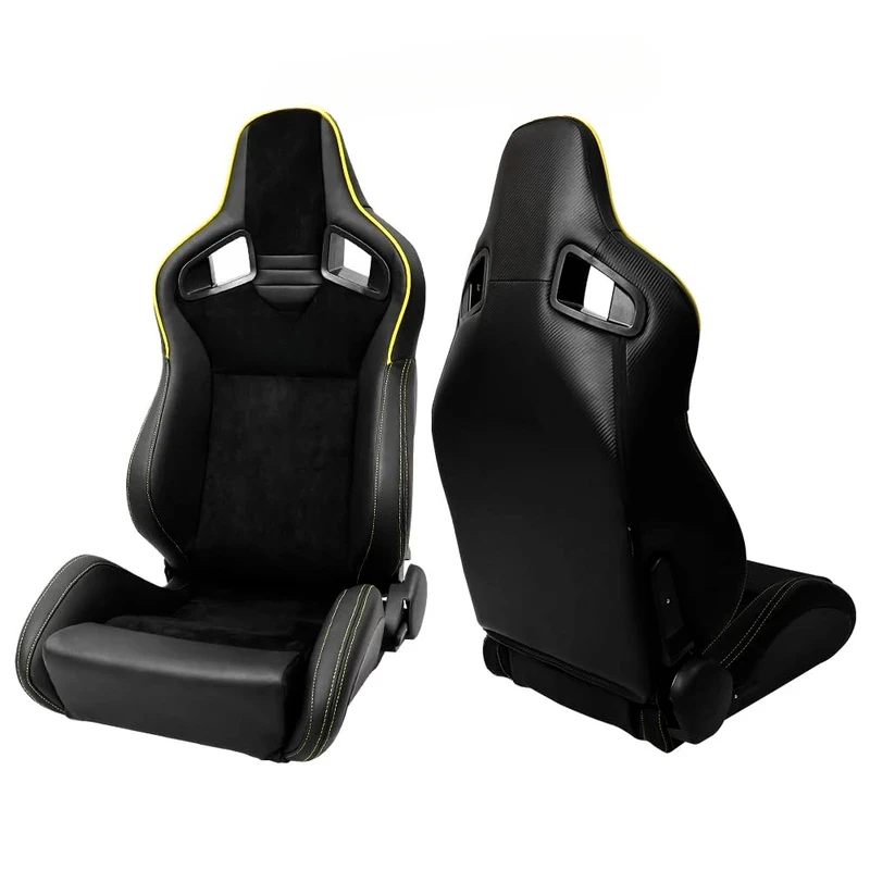 High Quality Full Black PVC Leather Racing Bucket Seats