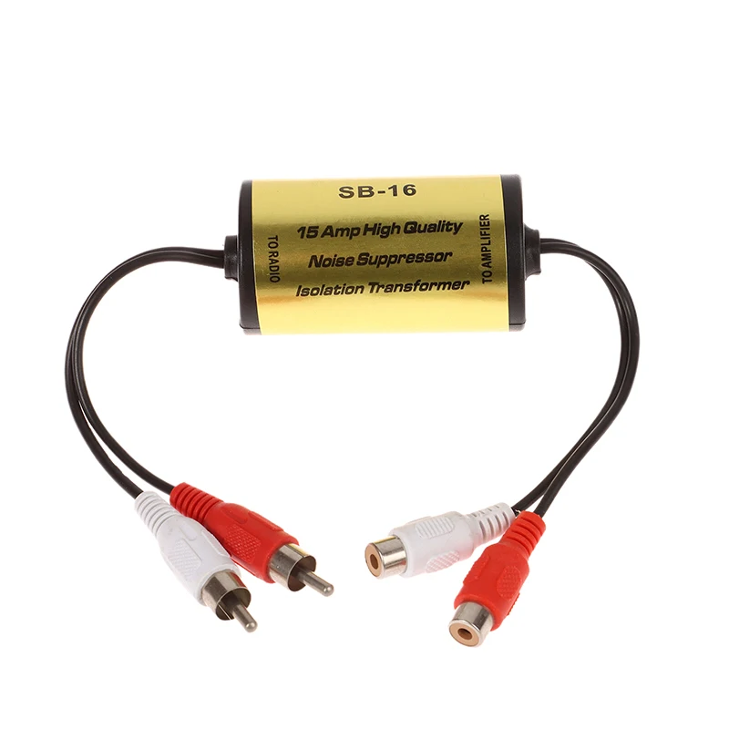 

2×RCA Male 2×RCA Female Auto Audio Noise Filter Suppressor Ground Loop Lsolator For Car And Home Stereo