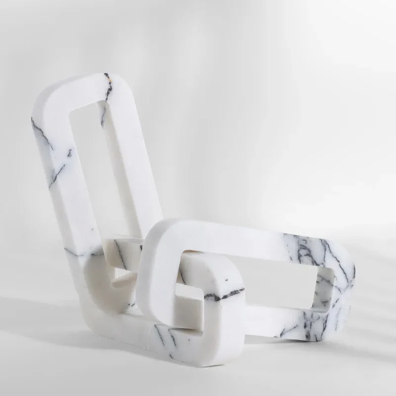 زخرفة زخرفية على شكل سلسلة من الرخام الأبيض لموسيقى الجاز بتصميم بسيط من الشمال