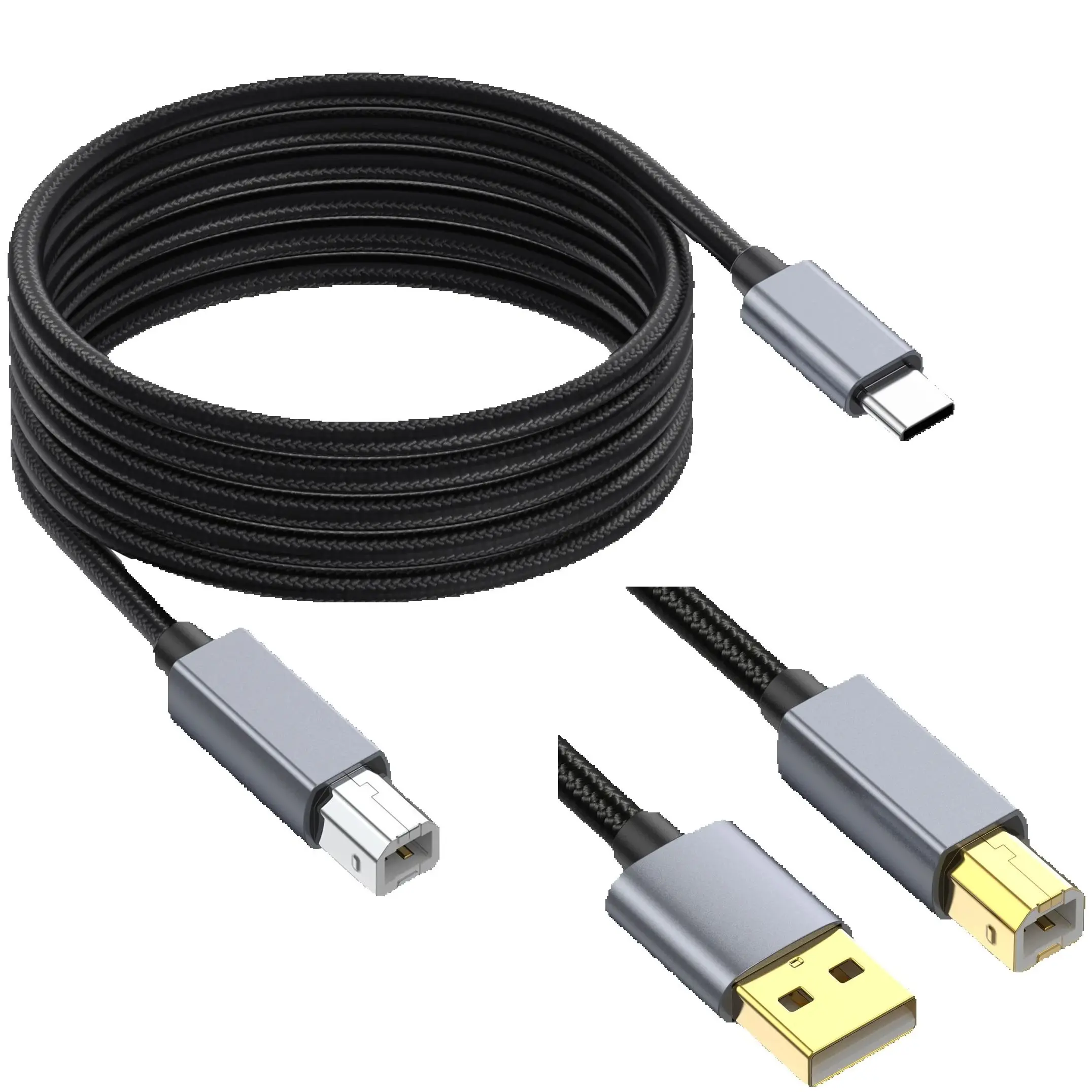 USB Type-C to USB Type B Cable for New MacBook Pro HP Canon Brother Epson Dell Samsung Printer Type C Printer Scanner Cord