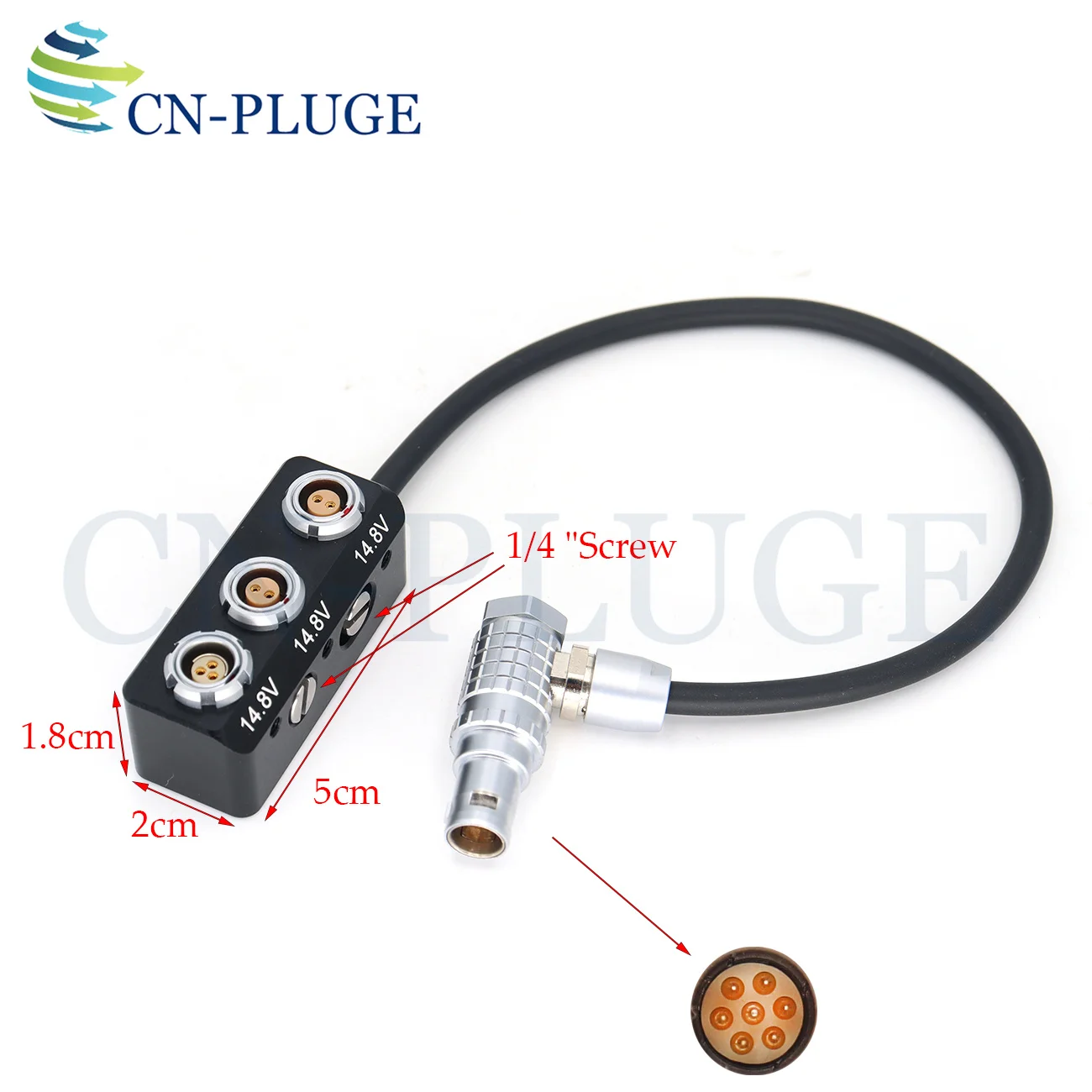 ARRI ALEXA Mini Camera EXT 7Pin to 2x0B 2Pin and RS3Pin Power Distributor 1/4 