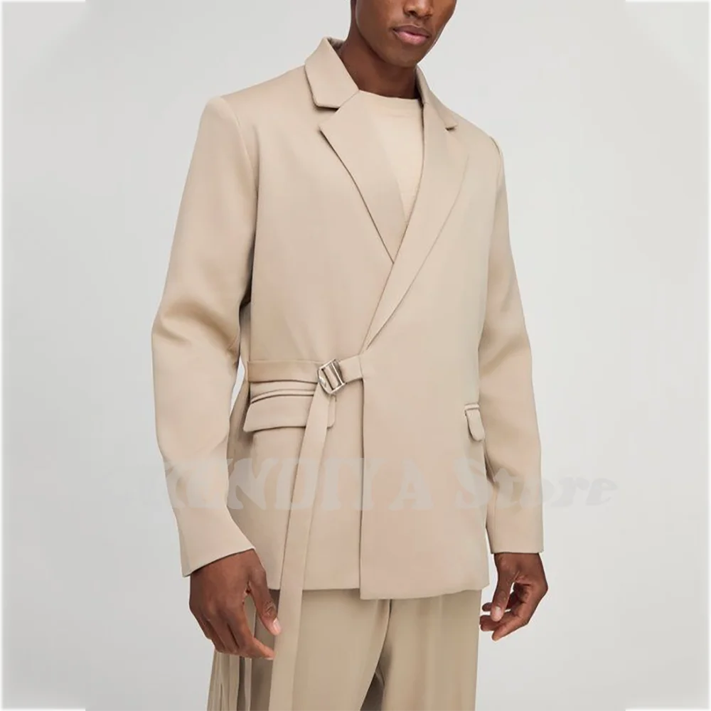 

Мужские костюмы высокого качества, прямой пиджак с зубчатыми лацканами, комплект джентльменского банкета, повседневный вечерние мужской костюм (куртка + брюки)