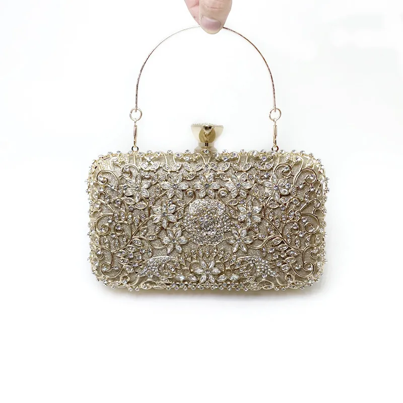 Hollow Out Style Diamonds Clutch Luxury Metal Rhinestones Evening Bags Flap Party Wedding Handbags Purse