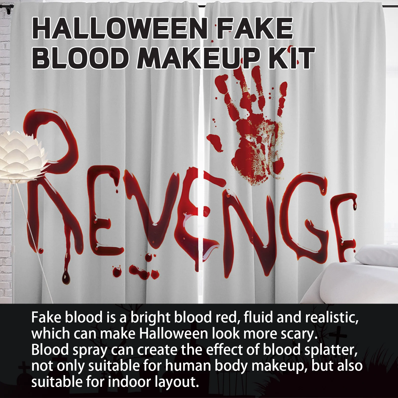 Halloween Fake Blood Makeup Kit For Face Body Safe Non Toxic Scary Atmosphere Realistic Washable Fake Blood Party Cosplay Makeup