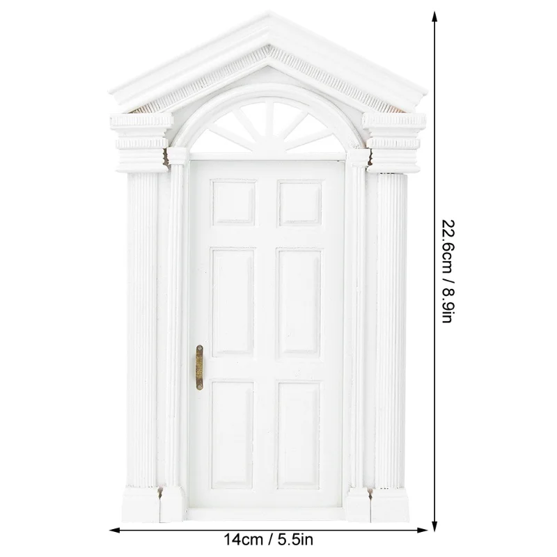 Mini simulatie houten doe-het-zelf deurmeubilair voor 1:12 poppenhuisaccessoire