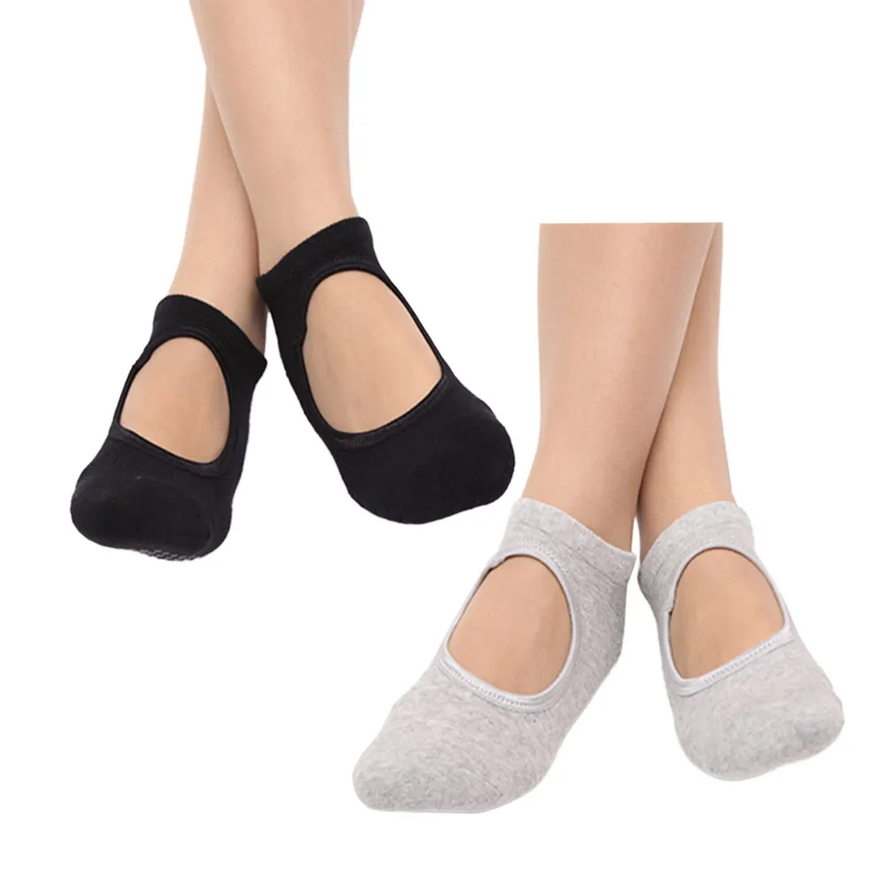 Yoga Socks for Women 2 Pairs Breathable Cotton Low Cut Ankle Socks for Ballet Dance Studio Home Travel