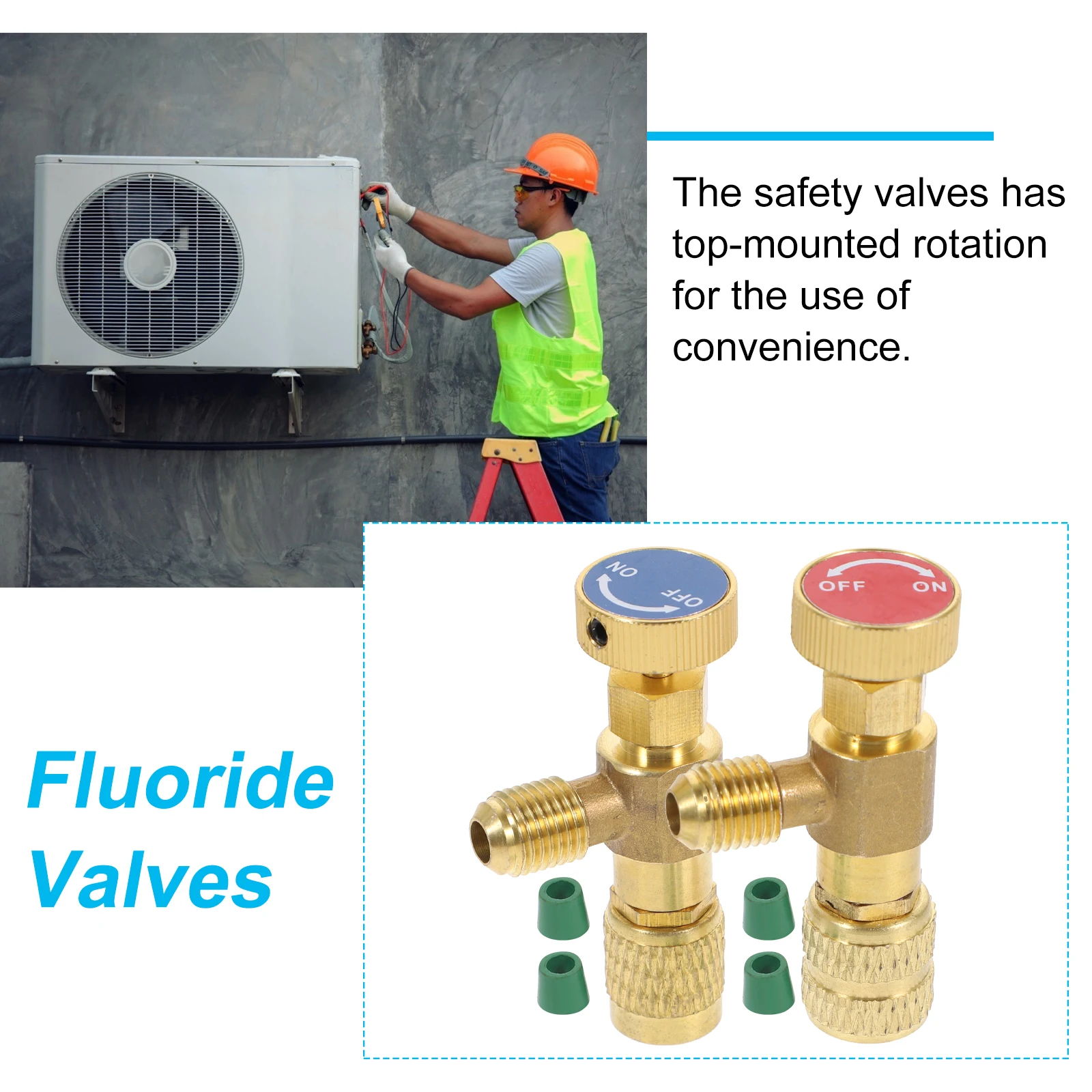 

Copper Air Conditioning Fluoride Valve Refrigerant Safety Adapter Filling Recharge Durable RustProof