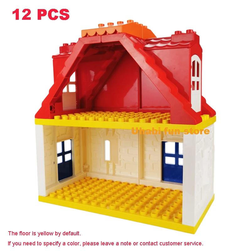 Grote bouwstenen Huisarchitectuur Raam Muur Dak Meubelserie Scène Accessoires Montage Educatief speelgoed voor kinderen