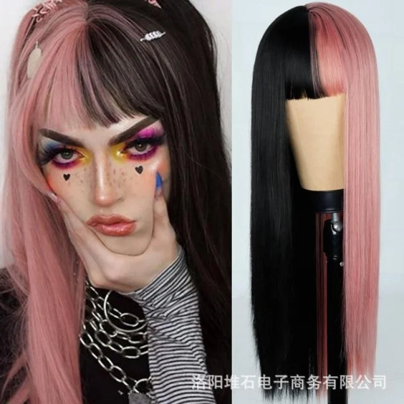 European and American Halloween Funny Personality Cosplay Two-Tone Wigs