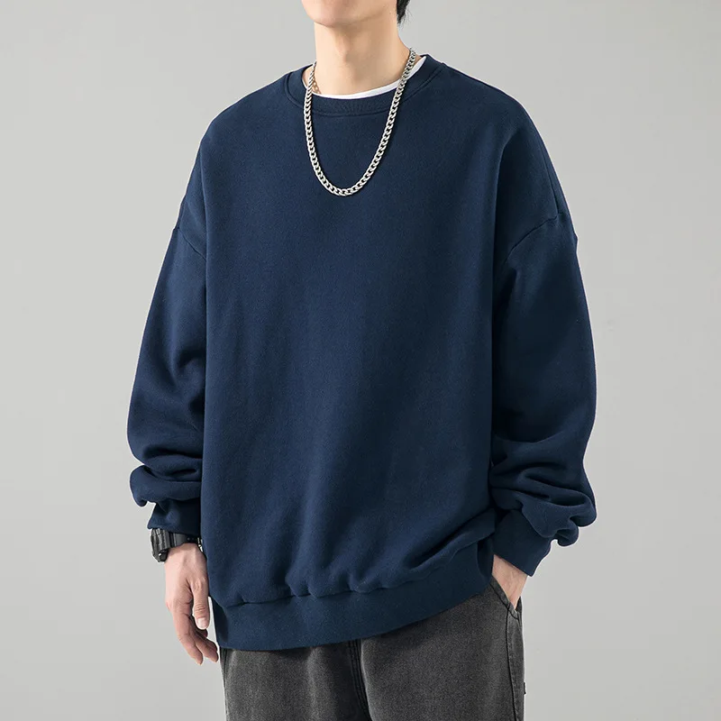 Spring Autumn O Neck Sweatshirts Men Solid Streetwear Y2K Pullover Hoodies Male Fashion Hip Hop Vintage Hoodie Mens Clothing