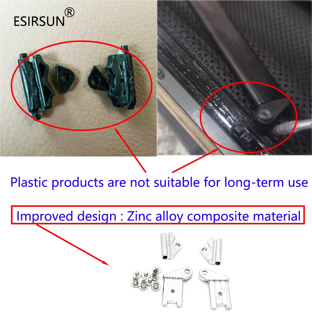 ESIRSUN Rear Window Electric Curtain Sun Shade Blind Clips Bracket Set for BMW 5 7 Series X5 X6 F01 F02 F03 F04 F10 F11 F07 F18