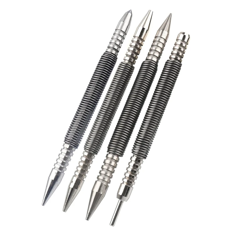 

Spring Nail,Dual Heads Nail Setter,4Pc Hammerless Door Hinge Pin Removal Tool,Striking Force Spring Loaded Nail Punch