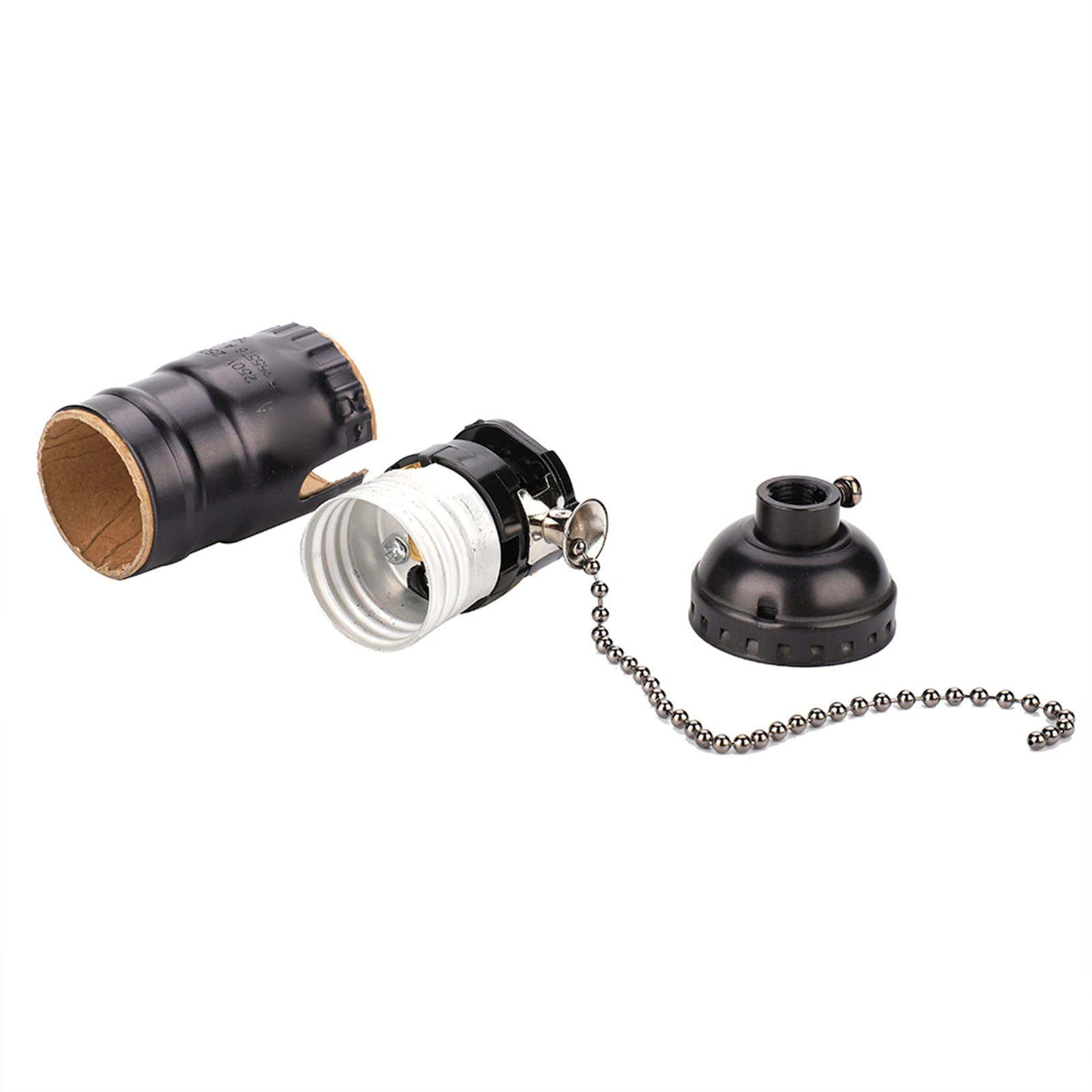 Vintage stijl aluminium E27 lamphouder met trekkoordschakelaar, standaard schroefbasis, retro fitting voor DIY bureaulamp