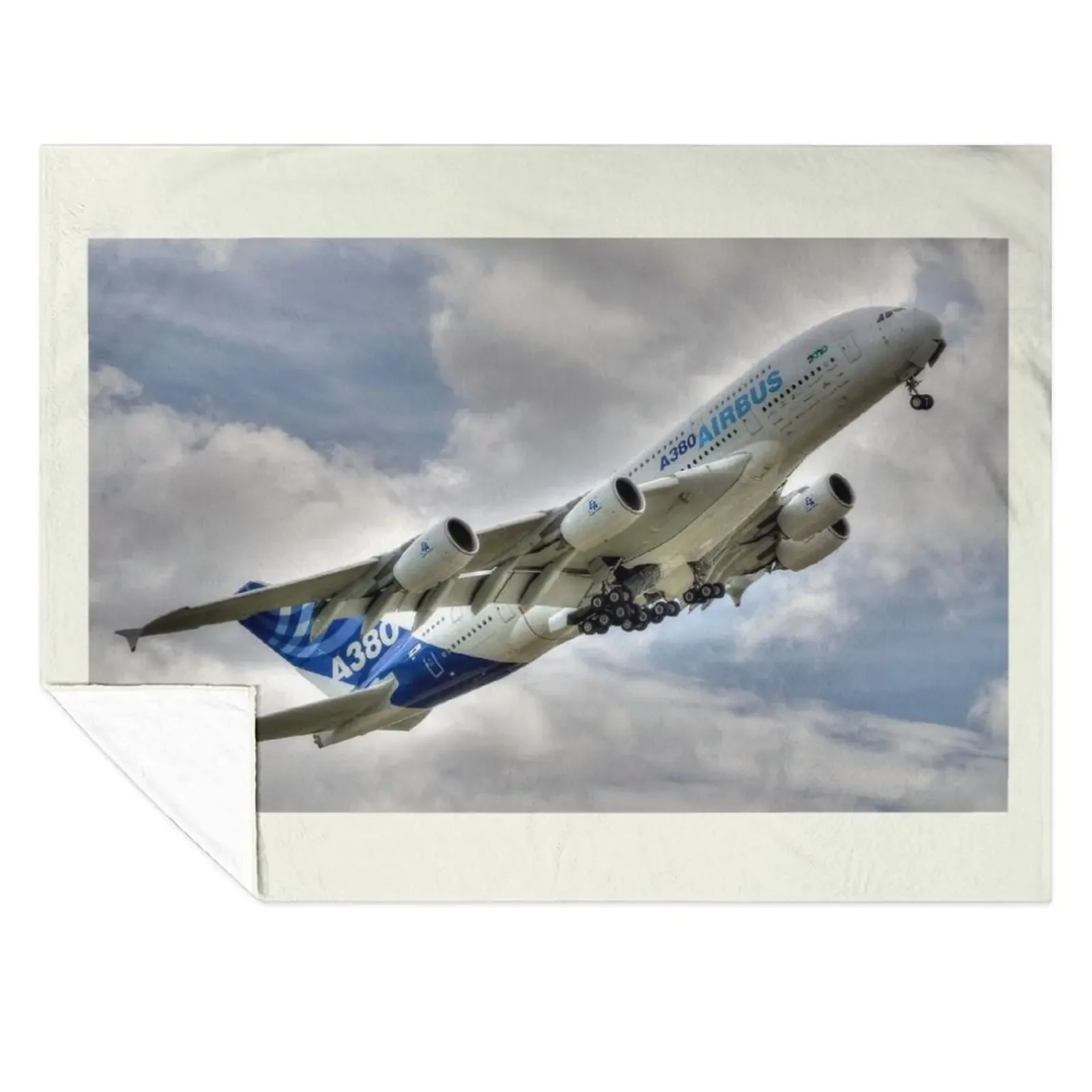 

Airbus A380 Throw Blanket Soft Plush Plaid Plush warm winter Furry Blankets