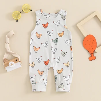 Printed Baby Strap Romper 1