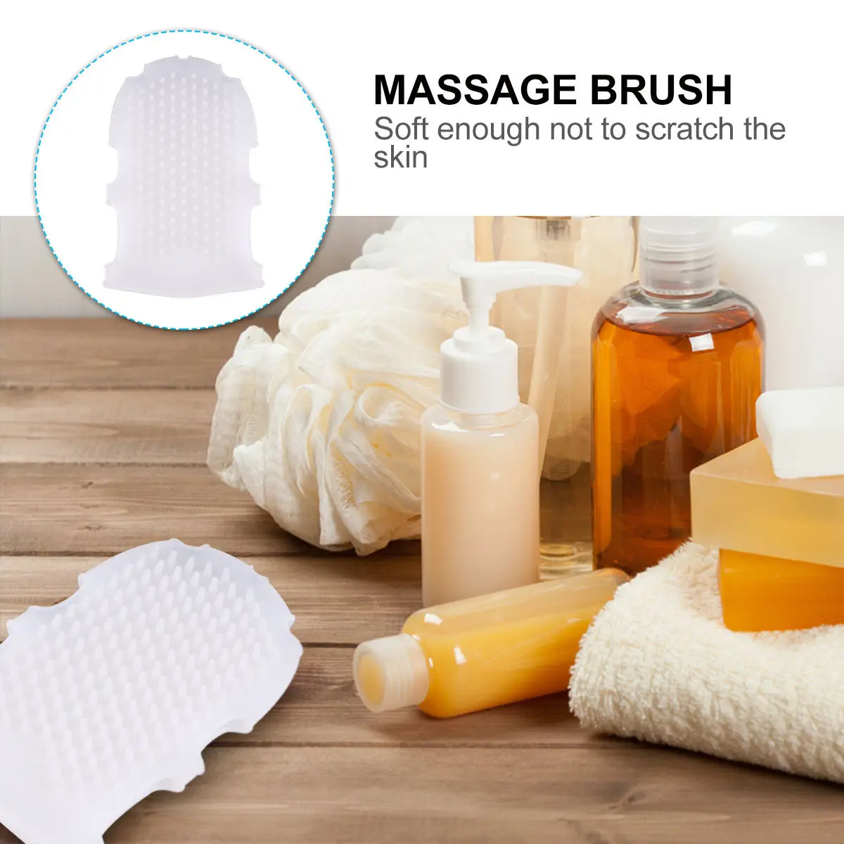 2Pcs Silicone Body Massage Brush For Relaxing Bath Mens Grade Material Soft Gentle