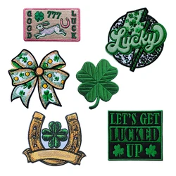 St. Patrick's Day Lucky Grass Emblem Clothing Accessories Badge Sticker Embroidered Embroidery Sticker Iron-on Patches
