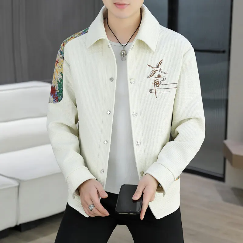 

Spring Autumn Fashion Style Harajuku All Match Tops Loose Slim Fit Casual Lapel Outerwear Korean Style Long Sleeve Jackets