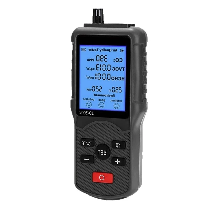 2026 New 5-In-1 Indoor Air Quality Monitor CO2 VOC Formaldehyde Detector Realtime Air Pollution Tester With Temp Humidity