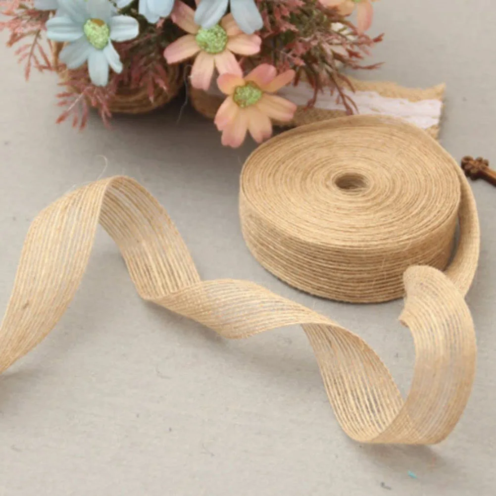 

Natural Jute Ribbon 2 Rolls Twine Webbing Decoration Coarse Hemp Fabric DIY Gift Wrapping Crafts Box Bows Wedding Decor