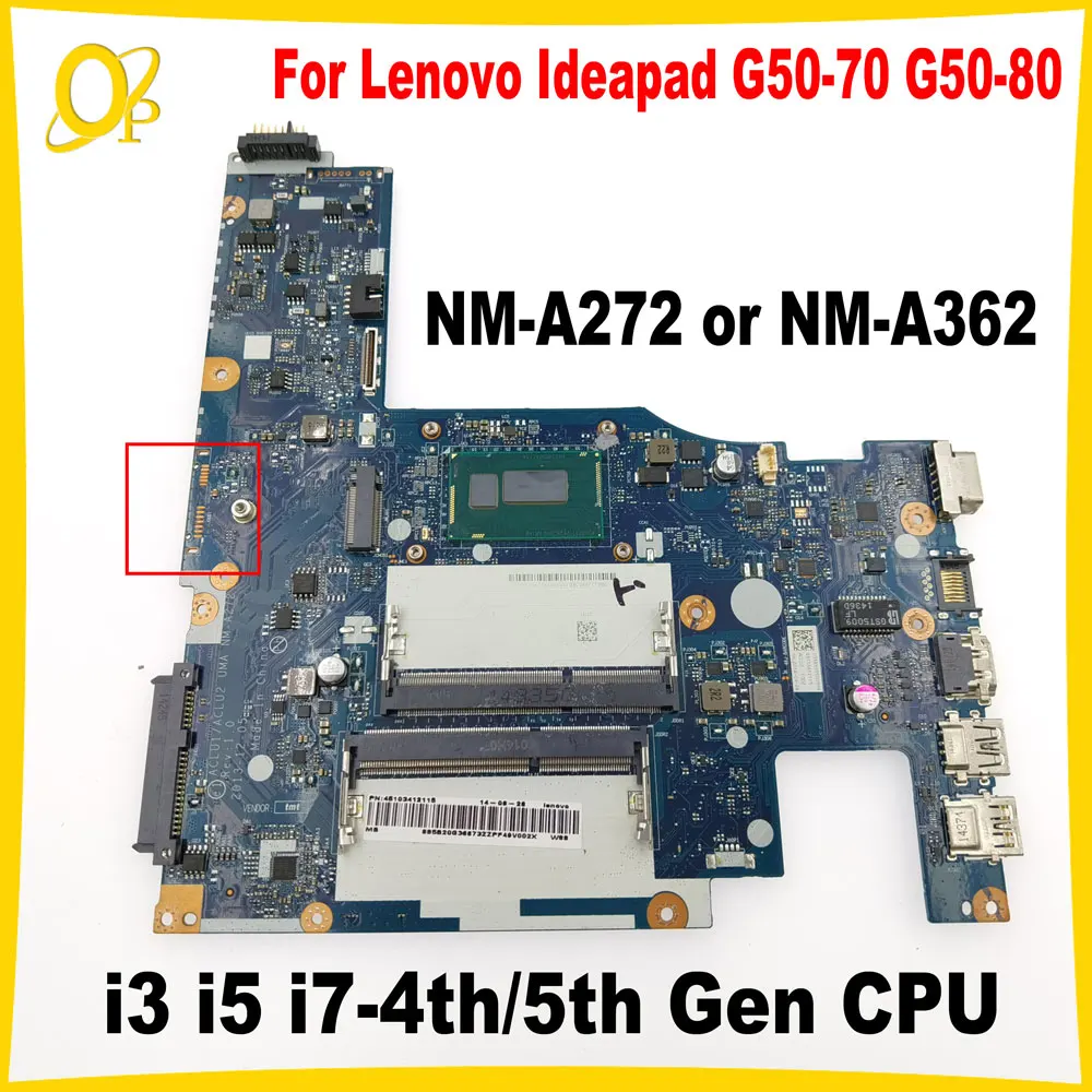 

ACLU3/ACLU4 NM-A272 NM-A362 для Lenovo Ideapad G50-70 G50-80 Z50-70, материнская плата для ноутбука с процессором i3 i5 i7-4th/5th Gen DDR3, протестирована