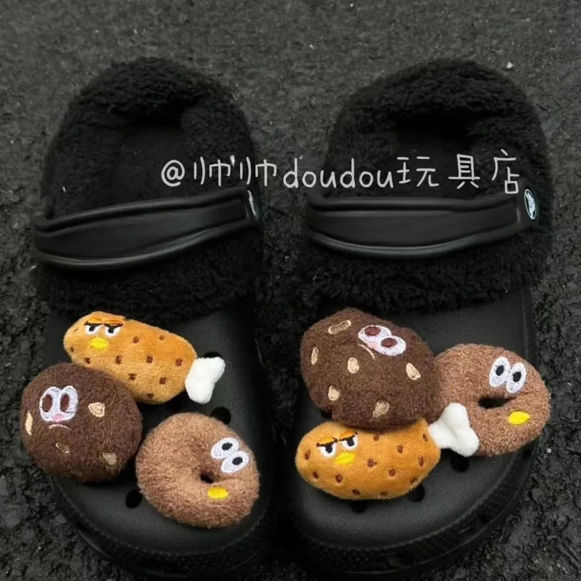 Plush Chicken Leg Cookie Series Charms for Crocs Lovely Adornment for Clogs Sandals Cute Clogs Buckle Ins Popular Christmas Gift