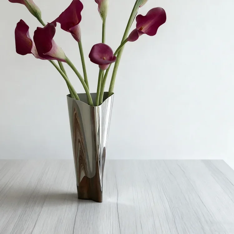 Simple Stainless Steel Vase Model Room Hotel Home