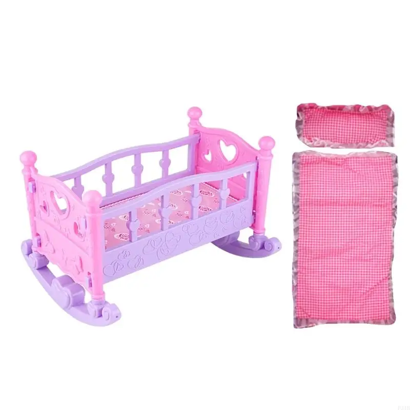 Play Play Bed Bed Assembly Kits Miniature Furniture Toy for Kids Doll House Decors P31B