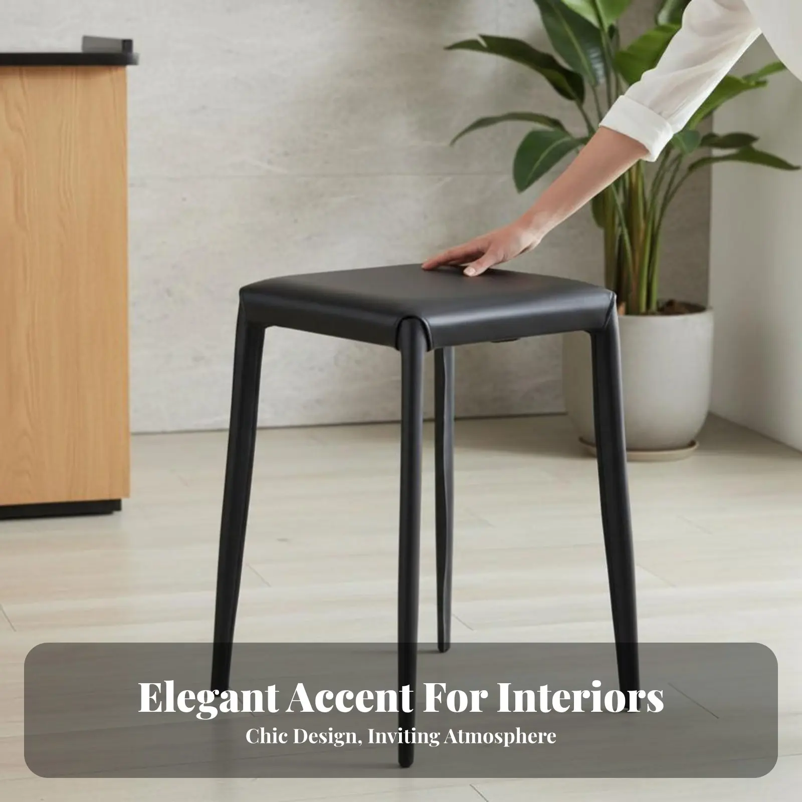 Stackable Saddle Stool Space-Saving Backless Saddle Stool Modern Design Long-Lasting Construction for Homeowners, Bedroom