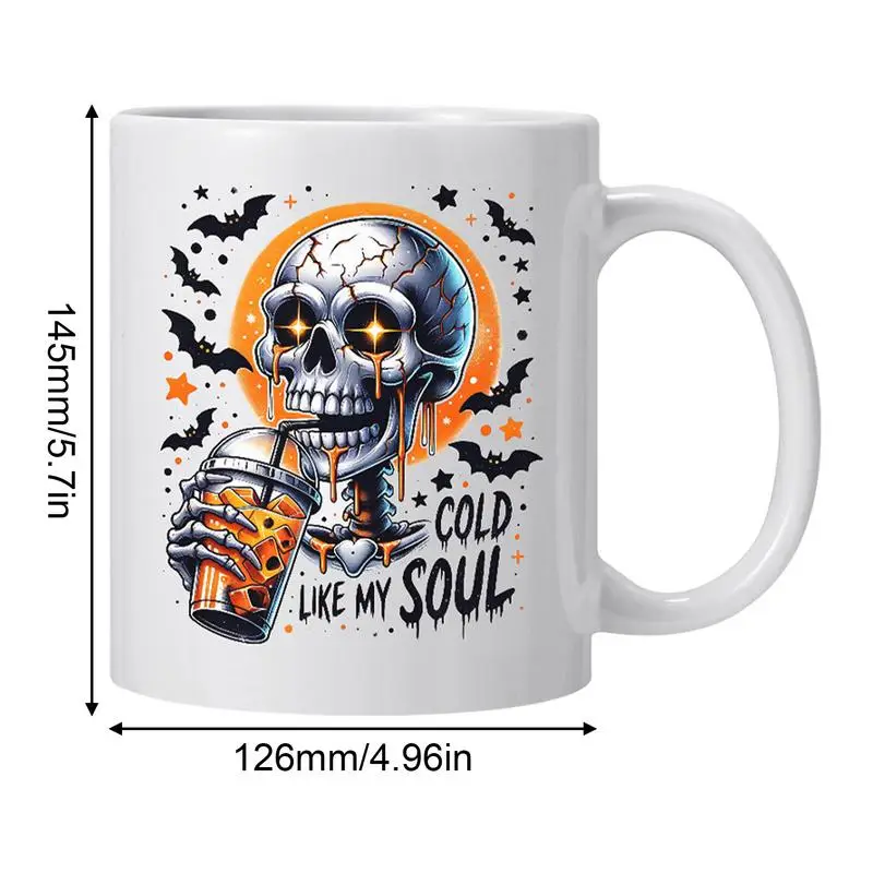 Horror Skeleton Coffee Cups Skeleton Pattern Ceramic Coffee Cup Halloween Pattern Ceramic Drinking Mugs For Living Room Kitchen