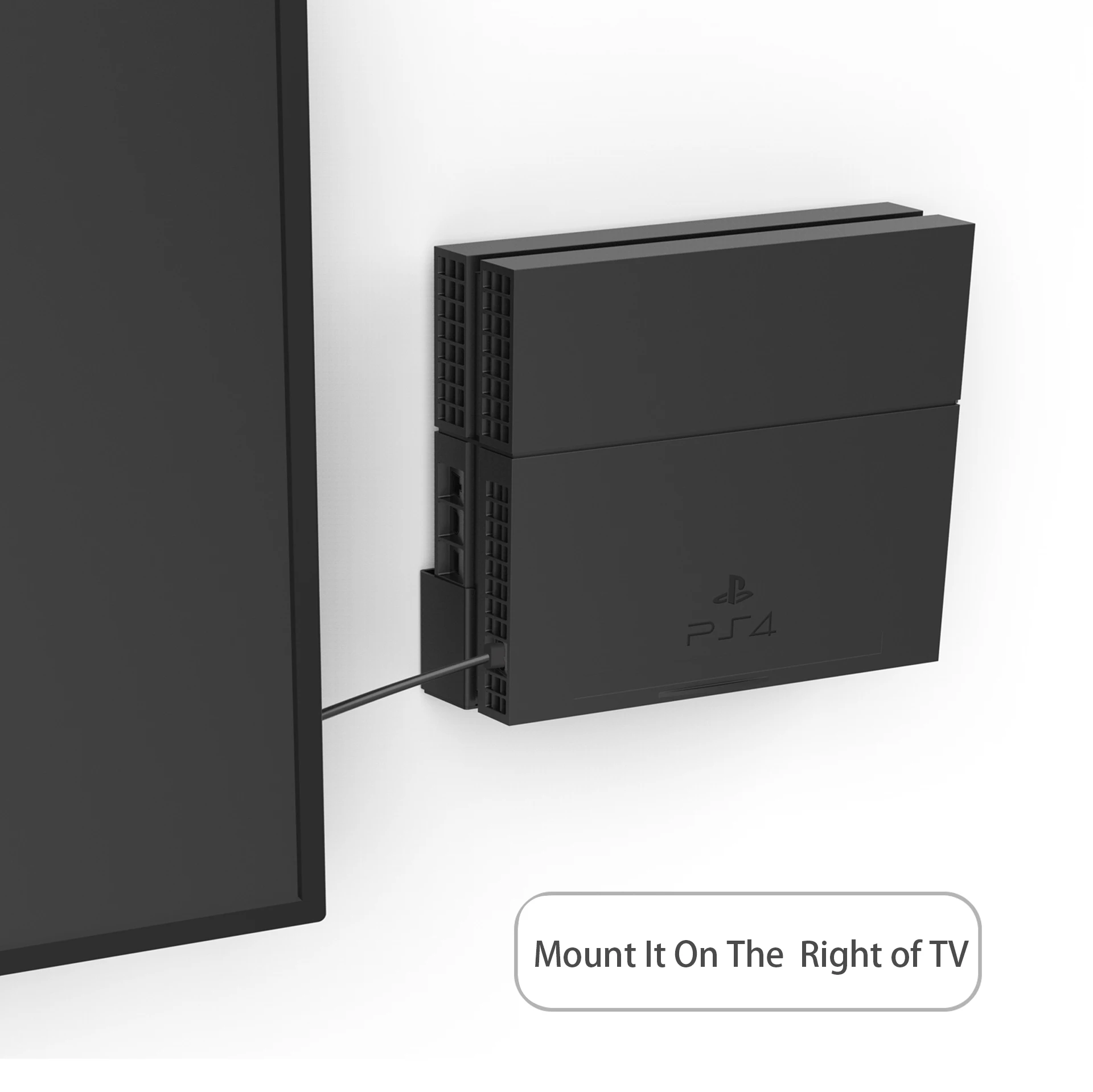 Monzlteck Wall Mount for PS4 Original,Near or Behind TV,Space Saving & Improved Airflow