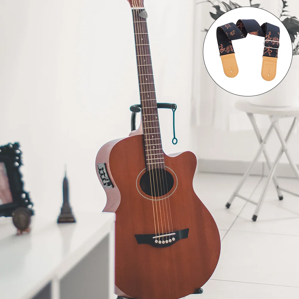 

Cotton and Linen Guitar Shoulder Straps Adorable Belt Adjustable Bass Double Tip with Heads