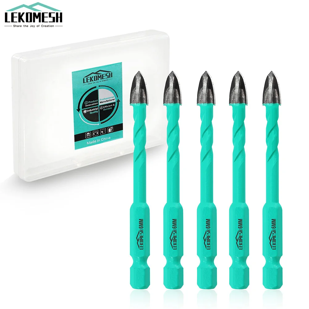 

LEKOMESH 5Pcs Drill Core Bits Set Dia5-12mm Carbide Tipped Hole Saw Opener Woodworking For Wood Plastic Masonry Ceramic Tile