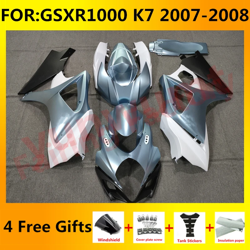 

NEW ABS Motorcycle Whole Fairing kit fit for GSXR1000 GSXR 1000 07 08 GSX-R1000 K7 2007 2008 full Fairings kits set blue white