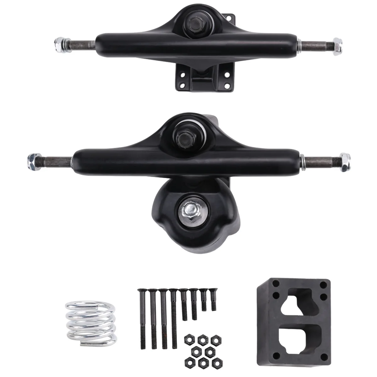 6.25Inch Meraki Surf Skate Truck Aluminium Alloy Land Surfskate Board Truck Part Supply Rotatable Spring Bracket,Black