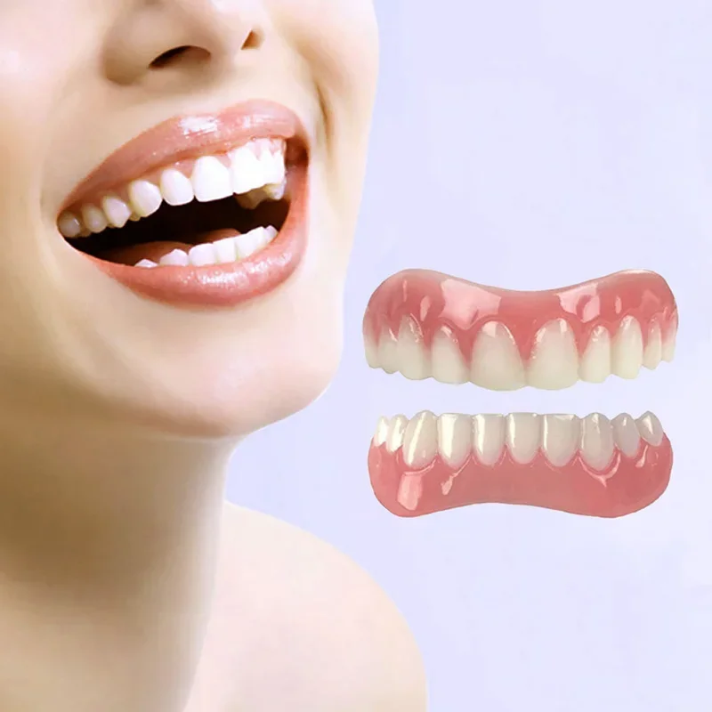 Sdotter Instant Smile Veneer Men\'s and Women\'s Whitening Silicone Artificial Teeth Braces Whitening Sticks Comfortable Teeth Ext