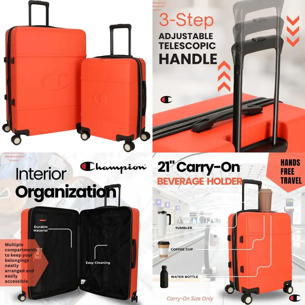 

two-piece luggage set - 20" & 29" expandable spinner suitcases with hardshell - carry-on and checked luggage