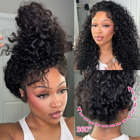 250 High Density Curly 13x6 Hd Lace Frontal Human Hair Wigs Invisible Strap Pre Plucked Deep Wave 360 Lace Front Wig Human Hair