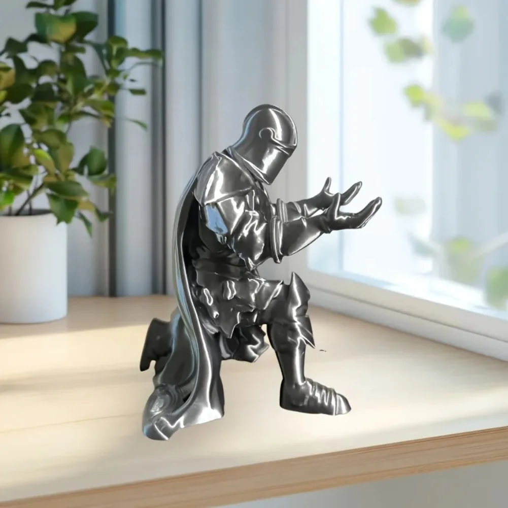 Vintage Knight Armor Kneeling Pen Holder 3D Printed Warrior Pencil Rack Desk Organizer Home Office Decor Stationery Ornament