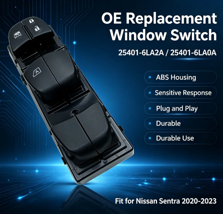 /254016LA2A /254016LA0A /Electric Power Window Control Switch For Nissan For Sentra 2020 2021 2022 2023 Black ABS Driver Side Re