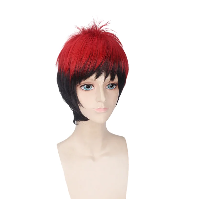 Anime Kuroko No Basuke Seirin Kagami Taiga Wig Red And Black Cosplay Costume Basketball Imported High Temperature Wig 35 Length