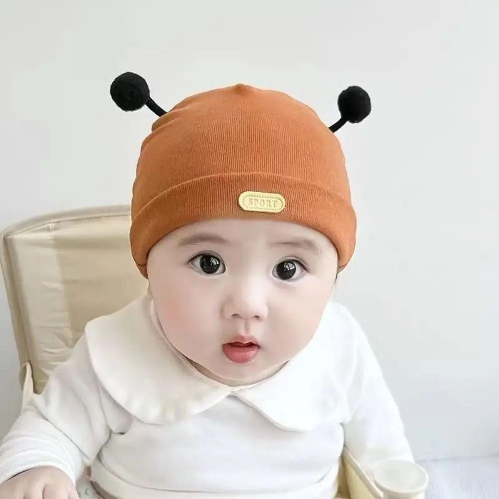 Headwear Cotton Boneless Muslin Hats 0-12Months Cute Baby Fetal Cap Soft Solid Color Newborn Hats Protection