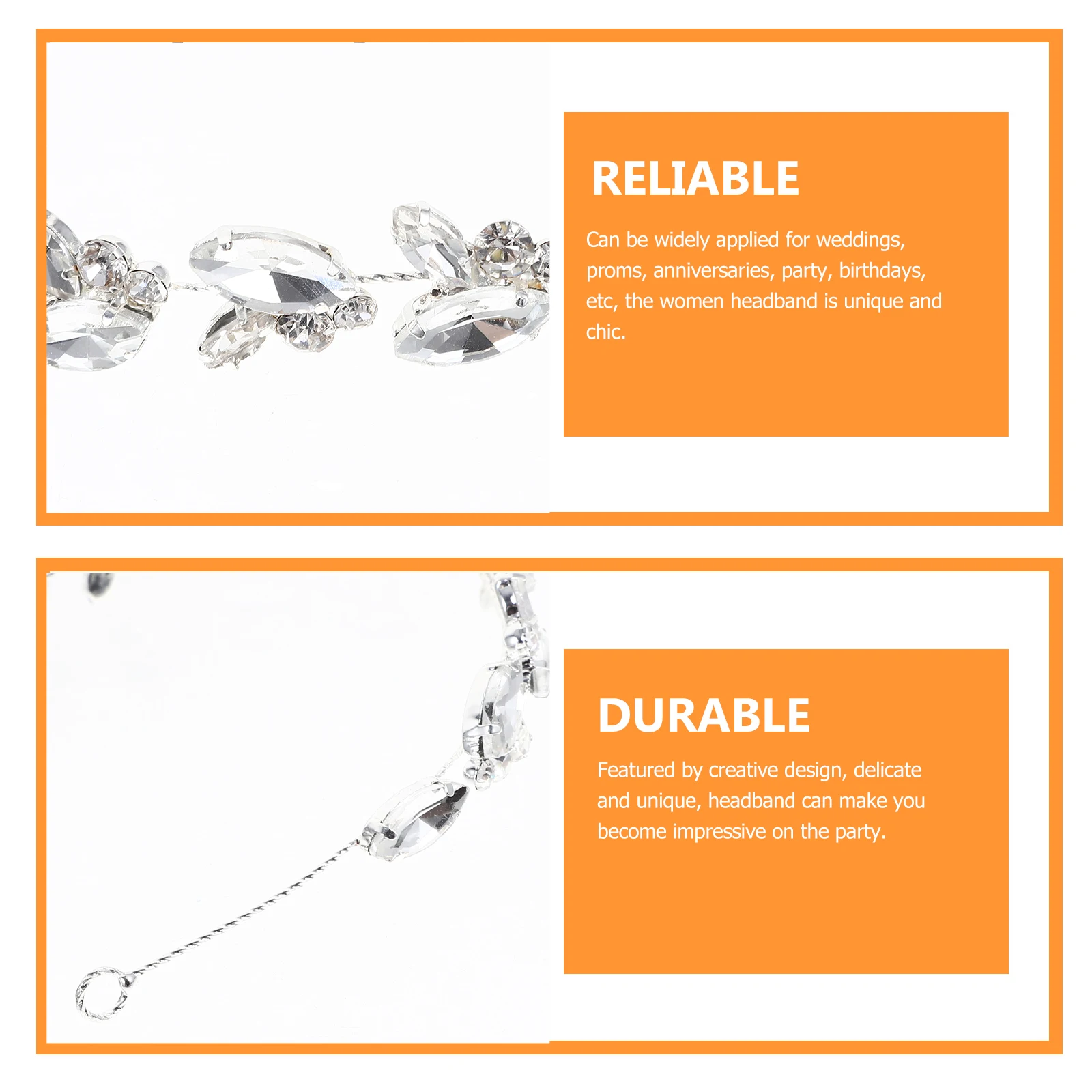 

Head Band Zircon Headband Headdress Wedding Accessories Hair Bridal Decorative for Women Silver Miss