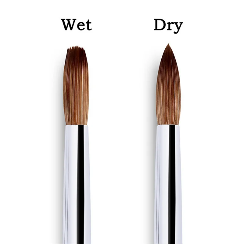 ABIT 2Pc Rose Gold Kolinsky Sable Acrylic Nail Brush With Liquid Flow Glitter Nail Art Brush For Nail Art Tool 10