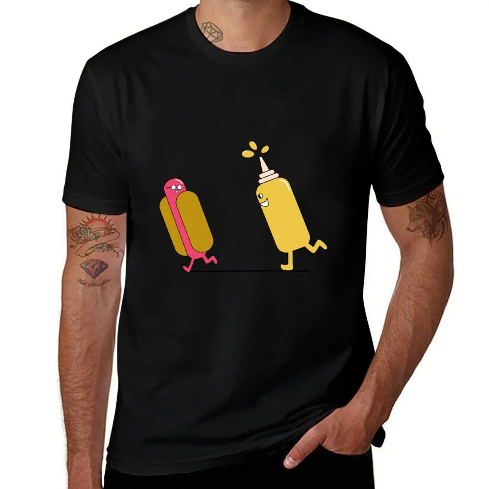 Hot Dog - Hot Dog And Mustard - Kitchen Gifts - Fun Aprons Foodies Chefs Kids T-Shirt Basic Breathable Solid Color T-Shirt