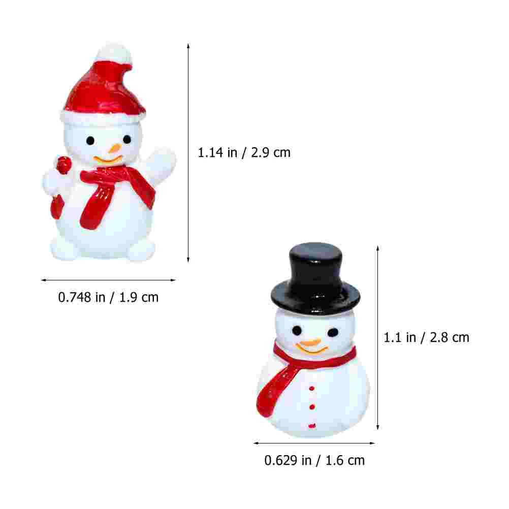 Snowman Figurines Mini Statue Micro Landscape Ornaments Play House Toys (black Hat + Red Hat) 40pcs Adorable Miniature Plastic