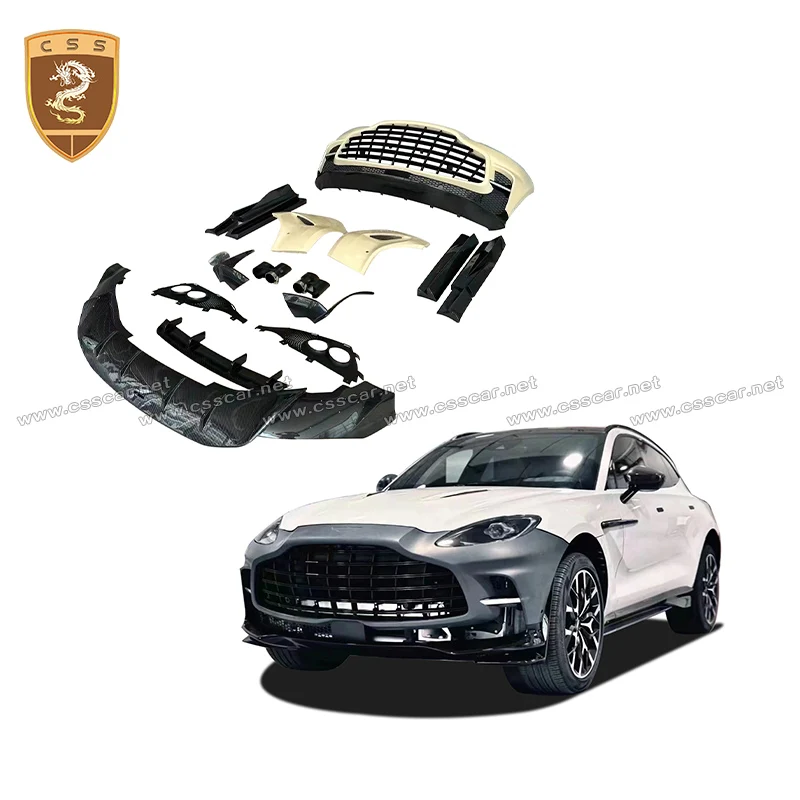 For Aston Martin DBX 707 Carbon Fiber Car Bodykits Daytime Running Light Wrap Angle Front Rrar Bumper Trunk Lip Spoiler Wing