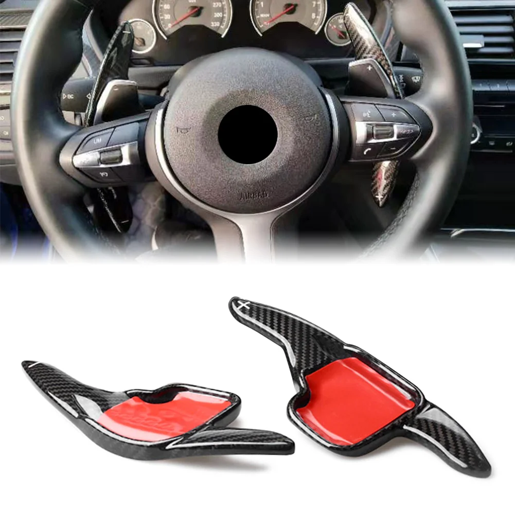 Car Styling Real Carbon Fiber Steering Wheel Extension Paddle Shift for BMW F30 F31 F32 F10 F20 2 3 4 5 6 7 Series X1 X4 Z4