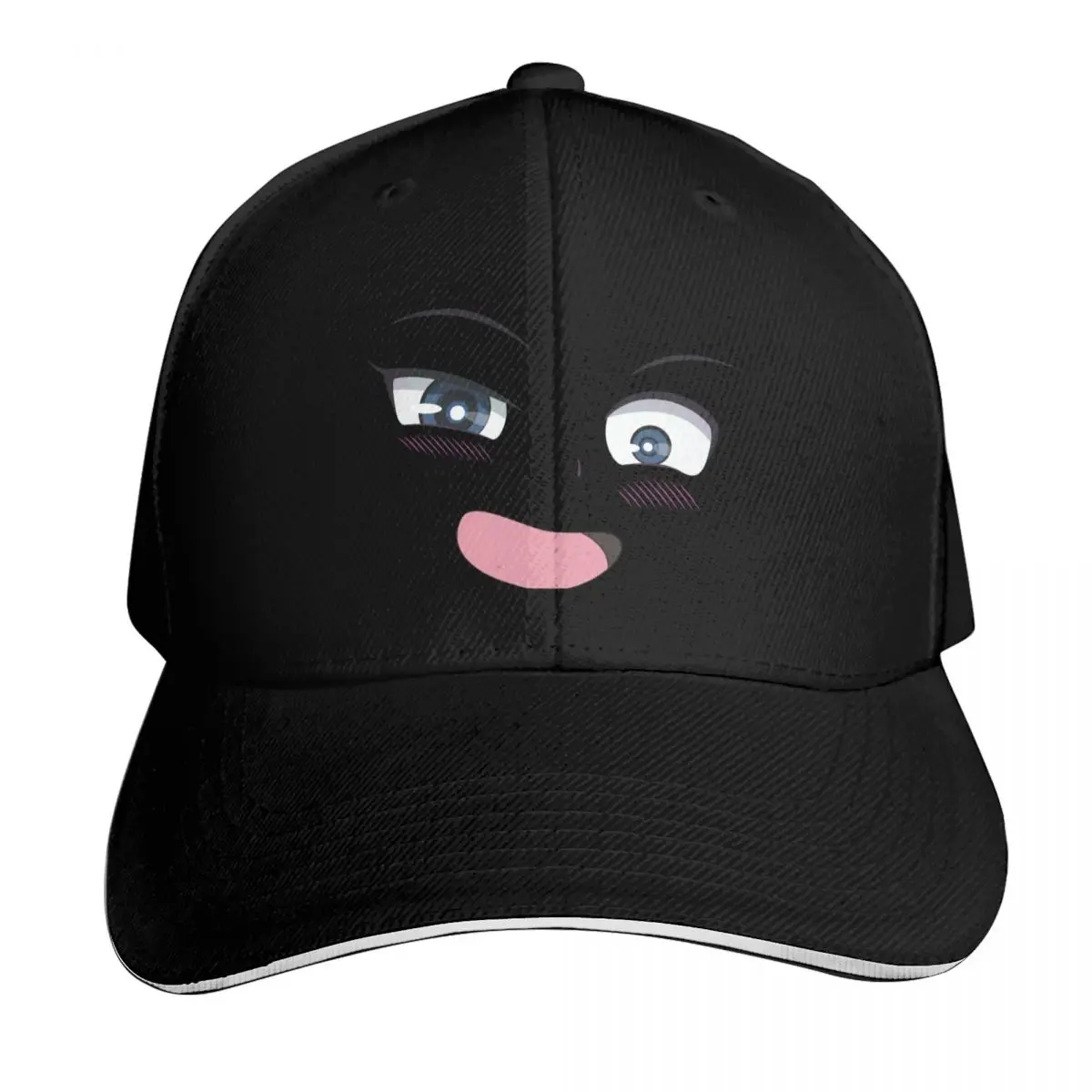 Weird Anime Look Baseball Cap Quick Dry Performance Cotton Twill Breathable Contrast Two Tone Brim